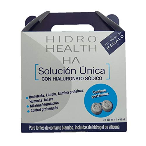 Maleta Hidro Health HA - Solución Única con Ácido Hialurónico 2 x 360 ml + Kit de Viaje 60 ml + Portalentes Antimicrobiano