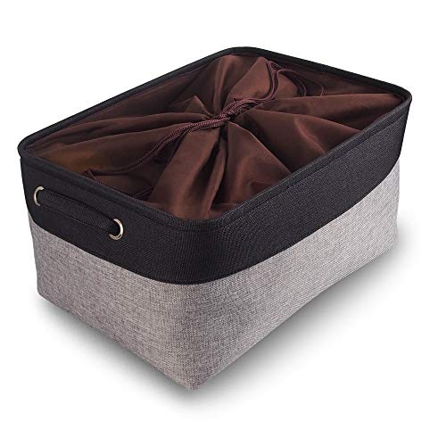 Mangata Cestas Grandes de almacenaje, Caja almacenaje Tela de Lona con Asas para Ropa, estantes, Juguetes (Plegable, Gris Negro,Extra Grande) Mangata Cestas Grandes de almacenaje, Caja almacenaje Tela de Lona con Asas para Ropa, estantes, Juguetes (Plegable, Gris Negro,Extra Grande)
