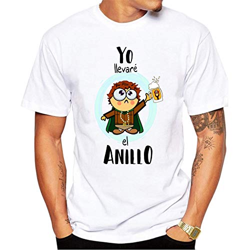 MardeTé Camiseta Despedida de Soltero. Yo llevaré el Anillo. Camiseta a Juego con Nosotros destruiremos el Anillo Divertida Camiseta de algodón para Despedidas de Solteros. (2XL)