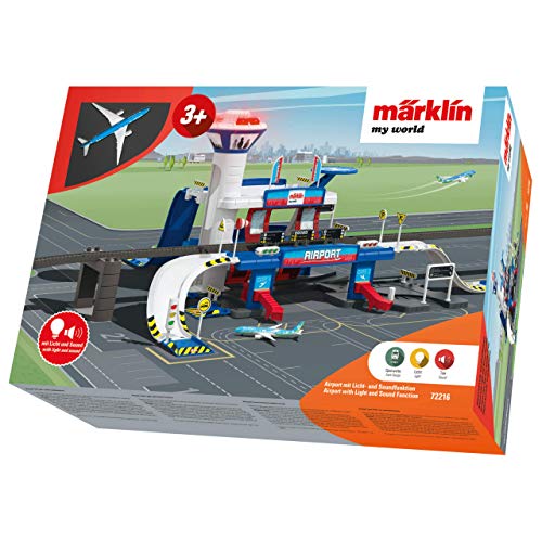 Märklin-my World ‐ Complemento Paquete Airport Station, maqueta de Tren para niños a Partir de 3 años, Efectos de luz y Sonido, con avión, Color Escala h0. (72216)