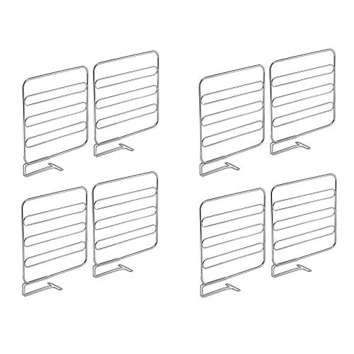 mDesign Juego de 8 separadores metálicos para organizar armarios y estanterías – Prácticos divisores de estantes y repisas – Sistema sencillo para colocar sin tornillos – plateado mDesign Juego de 8 separadores metálicos para organizar armarios y estanterías – Prácticos divisores de estantes y repisas – Sistema sencillo para colocar sin tornillos – plateado