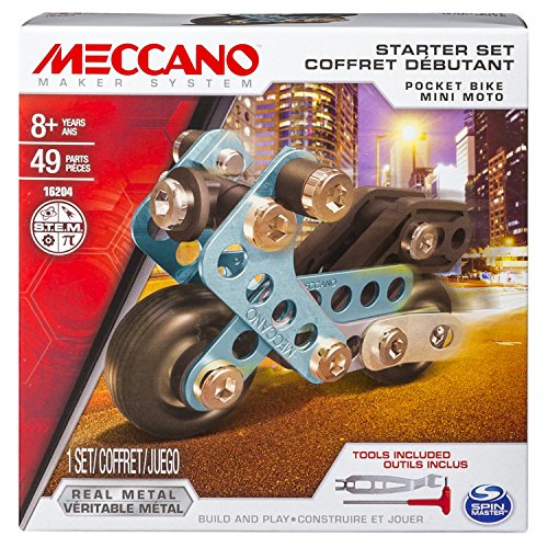 Meccano Starter Set Juego de construcción de varios modelos - Juegos de construcción (Juego de construcción de varios modelos, 8 año(s), Negro, Metálico, Metal, 125 mm, 39,9 mm) , Modelos/colores Surtidos, 1 Unidad