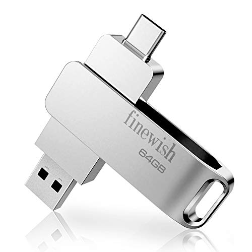 Memoria USB 64gb 3.0, Pendrive USB C 64gb 2 en 1 Tipo C/Micro/USB 3.0 Memoria Flash 64 GB para Smartphones Android, Windows, Android, PC, Tabletas, Almacenamiento de Datos Externo etc (Plata)