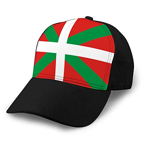 Men Women Classic Denim Adjustable Baseball Cap Flag of Basque Country in Spain Baseball Hat