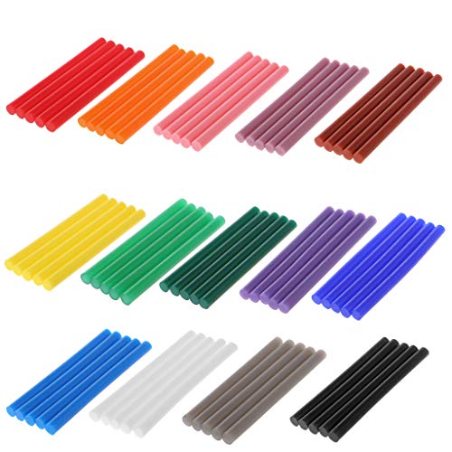 Mentin – Lote de 5 barras de pegamento caliente de colores, 7 x 100 mm, pegamento termofusible de colores para decoración creativa DIY (gris)