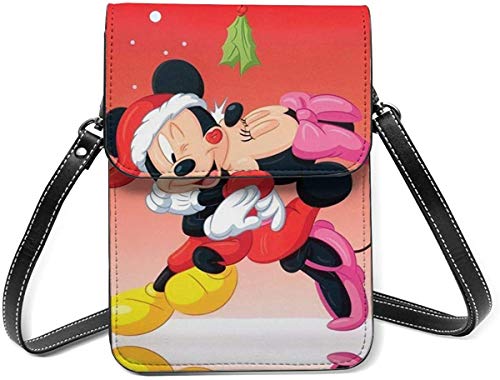 Minnie and Mickey Mouse Kissing Cell Phone Purse Small Crossbody Bag Wallet Shoulder Bag Card Holder Handbag For Women New Year 2021
