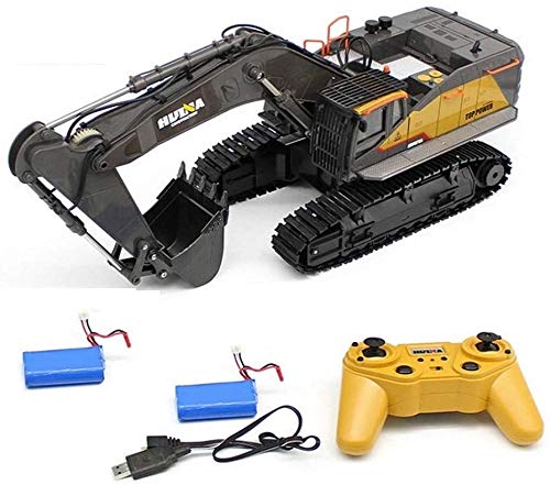 MODELTRONIC Excavadora RC HUINA 1592 en 2.4G Escala 1:14 RTR 22 Canales con 2 baterías / Completa y Movimiento proporcional / vehículo construcción MODELTRONIC Excavadora RC HUINA 1592 en 2.4G Escala 1:14 RTR 22 Canales con 2 baterías / Completa y Movimiento proporcional / vehículo construcción