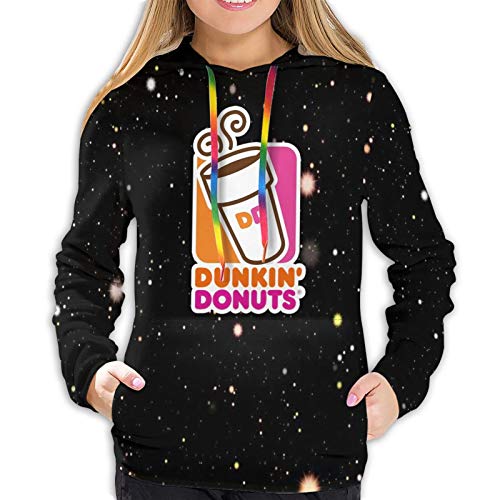 Mojikoma Chicas Teen Print Sudadera con Capucha Pullover Color Cuerda Casual Deportes Mujeres Dunkin-Donuts