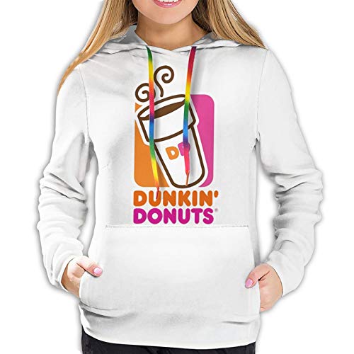 Mojikoma Niñas Imprimir Casual Suéter con Capucha Suéter Cuerda de Color Ropa Deportiva Juvenil Dunkin-Donuts