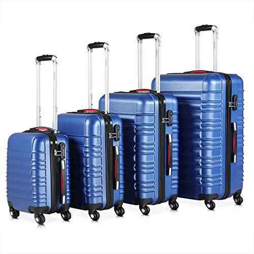 Monzana Juego de 4 Maletas rigidas Equipaje de Viaje Set de valijas de 34L 55L 84L 120L Conjunto para finde