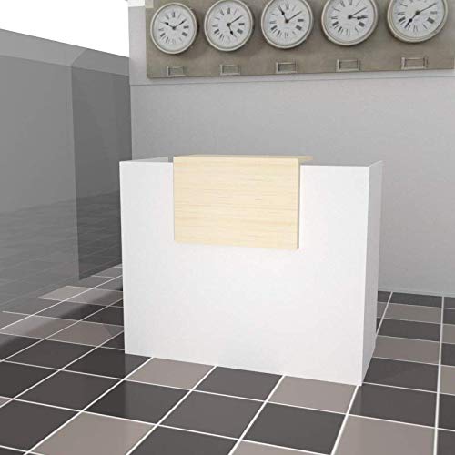 MOSTRADOR LAMINADO DE 25mm DE GROSOR DE 120X105X50CM CON COSTADO. FABRICADO EN ESPAÑA. ENVIO A PENÍNSULA (BLANCO-MAPLE) ENTREGA DE 3 A 5 DIAS HABILES.