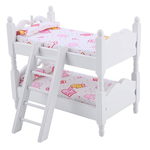 Muebles de La Casa de Muñecas a Escala 1:12 Mini Dormitorio Litera Juguetes para Casa de Muñecas Juego de Simulación Juguete para Niños para Niños Niñas Muebles de La Casa de Muñecas a Escala 1:12 Mini Dormitorio Litera Juguetes para Casa de Muñecas Juego de Simulación Juguete para Niños para Niños Niñas