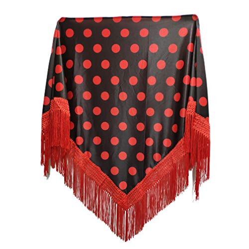 MUNDDY - Manton con Lunares Para Adulto. Mantones Flamenco Sevillana.Mantón para fiesta de Color Rojo Negro Rosa Blanco Azul. Envio desde madrid con seguimiento. (Negro-rojo(lunar grande)) MUNDDY - Manton con Lunares Para Adulto. Mantones Flamenco Sevillana.Mantón para fiesta de Color Rojo Negro Rosa Blanco Azul. Envio desde madrid con seguimiento. (Negro-rojo(lunar grande))