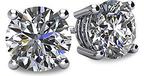 Nana – Aretes de Plata, con post en oro 14 Quilates y autentico Circonio Swarovski, con 4 garras – desde 1.0 hasta 8.0 quilates peso total (oro blanco y plata de ley, 8.00) Nana – Aretes de Plata, con post en oro 14 Quilates y autentico Circonio Swarovski, con 4 garras – desde 1.0 hasta 8.0 quilates peso total (oro blanco y plata de ley, 8.00)