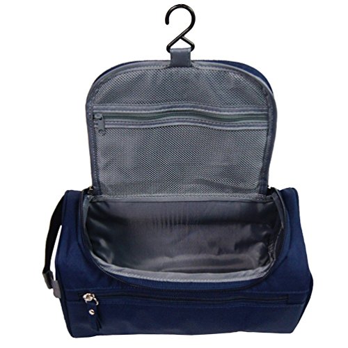 Neceser ONEGenug Impermeable Bolsa De Aseo Bolsa De Viaje Bolsa de cosmético Maquillaje Organizador con Gancho Consistente Para Hombres/Mujeres/Niños (azul oscuro)