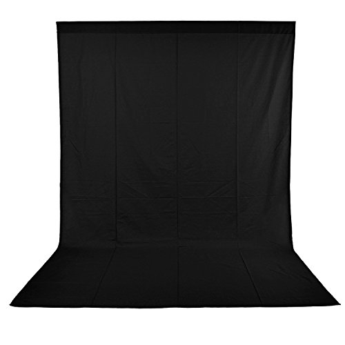 Neewer 10 x 20 pies / 3 x 6M - Fondo fotográfico, plegable telón de fondo de 100% pura muselina para estudio fotográfico, fotografía, vídeo y televisión, negro