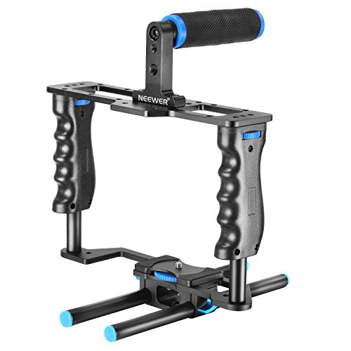 Neewer Aleación de Aluminio Cámera Vídeo Jaula Película Making Kit,Incluye:(1)Video Jaula (1)Empuñadura Superior (2)Varilla 15mm para Cámaras DSLR como Canon 5D marca II III Nikon Pentax Sony Olympus Neewer Aleación de Aluminio Cámera Vídeo Jaula Película Making Kit,Incluye:(1)Video Jaula (1)Empuñadura Superior (2)Varilla 15mm para Cámaras DSLR como Canon 5D marca II III Nikon Pentax Sony Olympus