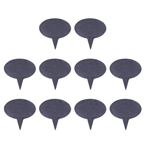 NICEXMAS - Lote de 10 rotuladores de queso ovalados para definir etiquetas de queso en pizarra con rotuladores de pizarra para cumpleaños, bodas, eventos elegantes (negro) NICEXMAS - Lote de 10 rotuladores de queso ovalados para definir etiquetas de queso en pizarra con rotuladores de pizarra para cumpleaños, bodas, eventos elegantes (negro)