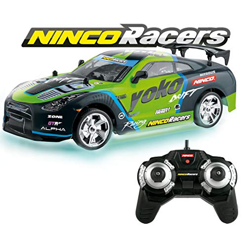 Ninco NH93115 Coche para campeonato de Drift con luces de neón en la parte baja del chasis efecto suelo, emisora 2.4GHz, multicolor