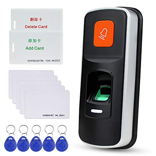 NN99 RFID autónomo Sistema de control de acceso por huella dactilar Lector biométrico 125 KHz Puerta Abrelatas Controlador Soporte Tarjeta SD Wiegand26 + 10pcs Tarjetas EM Llaveros NN99 RFID autónomo Sistema de control de acceso por huella dactilar Lector biométrico 125 KHz Puerta Abrelatas Controlador Soporte Tarjeta SD Wiegand26 + 10pcs Tarjetas EM Llaveros