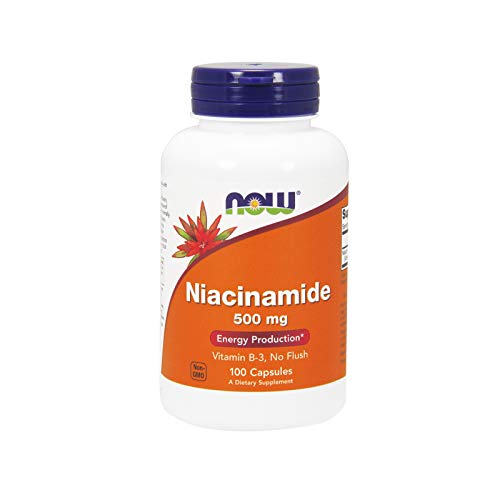 Now 500mg Niacinamida Vitamina B3 Veg 100 Cápsulas 100 g