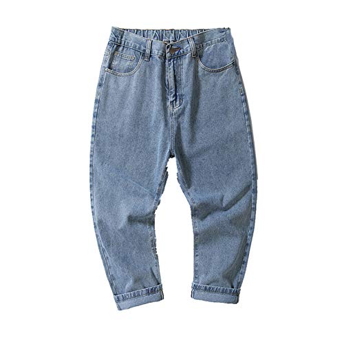 N\P Jeans holgados grandes para hombre de pierna ancha Capris cómodos y voluminosos pantalones