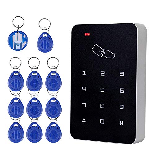 OBO HANDS RFID Lector de Tarjetas de Control de Acceso Independiente con Digital Teclado + 10 TK4100 Teclas para hogar/apartamento/Sistema de Seguro de fábrica