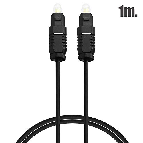 OcioDual Cable Toslink Audio Digital Fibra Optica 1m de Macho para DVD PS4 Xbox 360 Negro