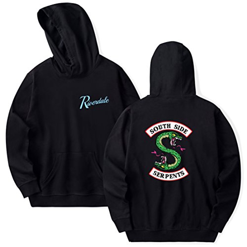 OLIPHEE Hombre Sudaderas con capuchacon Riverdale Suéter De Cuello Collar De Gran Tamaño Unisex logohei-L OLIPHEE Hombre Sudaderas con capuchacon Riverdale Suéter De Cuello Collar De Gran Tamaño Unisex logohei-L
