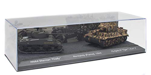 OPO 10 - Conjunto de 2 Tanques Militares 1/72: M4A4 Sherman Firefly vs Pz.Kpfw. Vi Tigre I Ausf. E (T902)