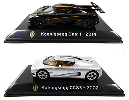 OPO 10 - Juego de 2 Coches: Compatible con Koenigsegg One + CC8S / Ixo 1/43 (S46 + S56)