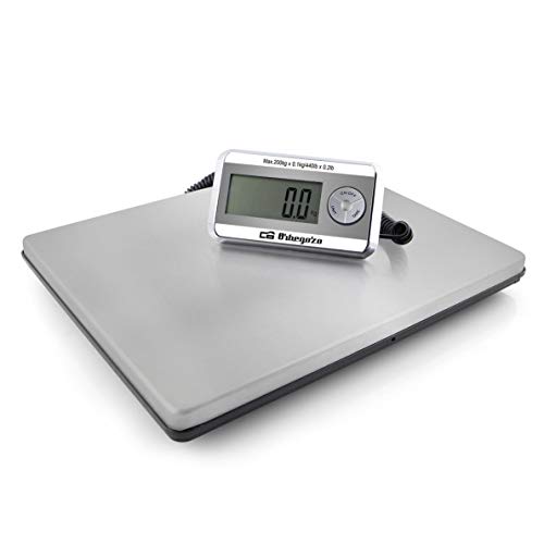 Orbegozo PC 5500 - Báscula cocina industrial, capacidad máxima 200 Kg, superficie de acero inoxidable (39X31 cm), función tara, funciona a pilas y con adaptador de corriente Orbegozo PC 5500 - Báscula cocina industrial, capacidad máxima 200 Kg, superficie de acero inoxidable (39X31 cm), función tara, funciona a pilas y con adaptador de corriente