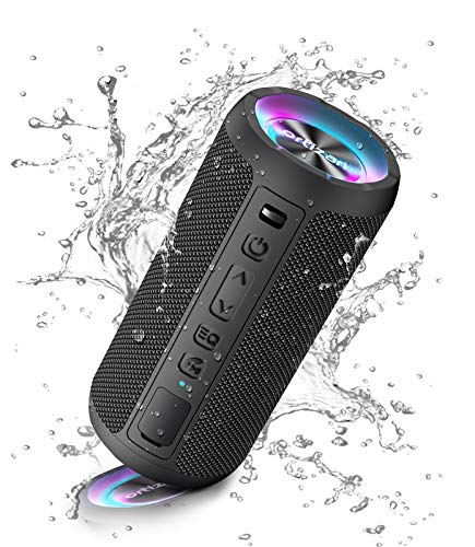 Ortizan Altavoz Bluetooth inalámbrico portátil, luz LED, reproducción IPX7 30H, Volumen más Alto y Bajos mejorados, Duradero para Viajes, al Aire Libre Ortizan Altavoz Bluetooth inalámbrico portátil, luz LED, reproducción IPX7 30H, Volumen más Alto y Bajos mejorados, Duradero para Viajes, al Aire Libre
