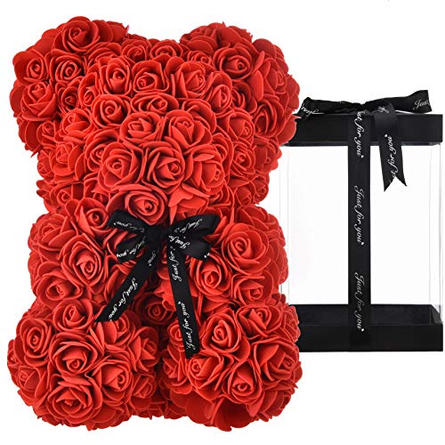Osito oso rosa osito oso rosas oso de rosas regalos para mamá mujeres sus regalos para niñas adolescentes aniversario regalos madre, oso de rosa hecho a mano flor Valentín - oso rosa con caja (rojo) Osito oso rosa osito oso rosas oso de rosas regalos para mamá mujeres sus regalos para niñas adolescentes aniversario regalos madre, oso de rosa hecho a mano flor Valentín - oso rosa con caja (rojo)