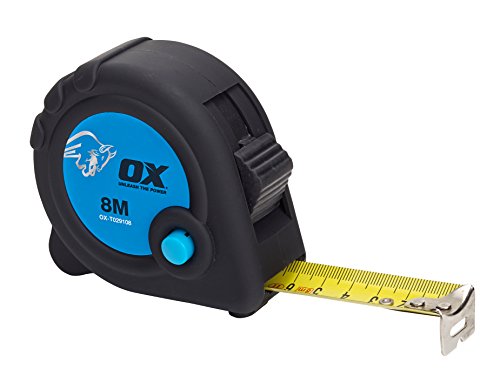 OX Tools OX-T029108 Cinta Comercial 8M-Métrico, Negro/Azul, 8 m