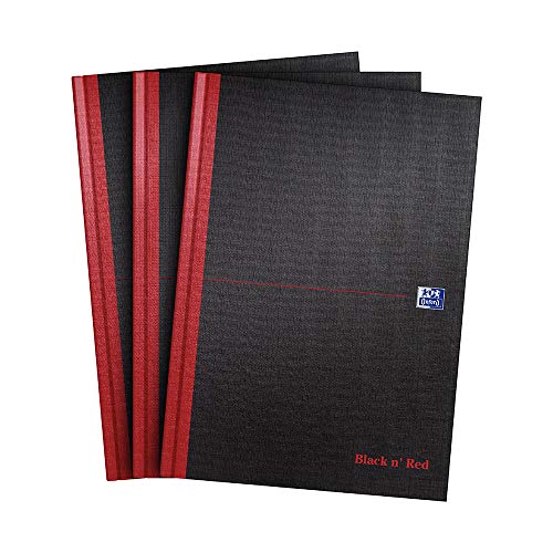 Oxford Black n' Red - Cuaderno, tamaño A4, tapa dura, color negro y rojo A4