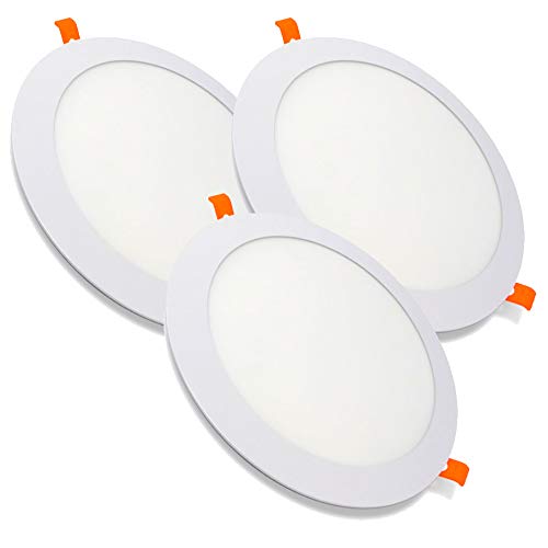 PACK X3, Downlight LED, Lamparas De Techo, Lampara De Techo, de 20W con 2000 Lúmenes · 4500K Luz Blanca neutra · LED con 218mm de diámetro, Corte 195 [Clase Energética A++]