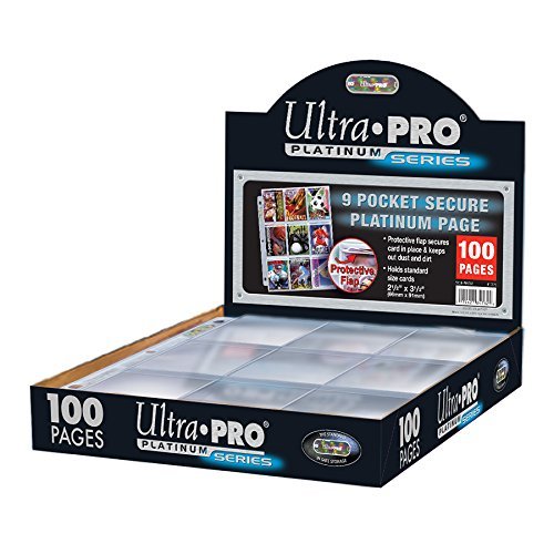 Páginas con 9 bolsillos de 7 cm para guardas cartas, Ultra Pro Platinum 84732; 100 páginas