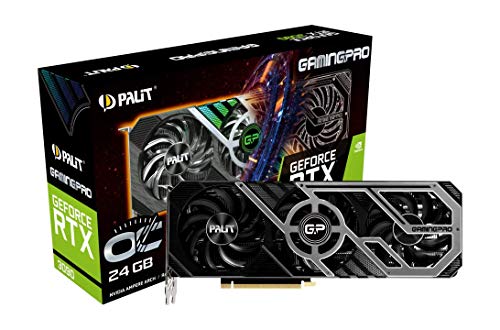 Palit GeForce RTX 3090 GamingPro OC Tarjeta gráfica GDDR6X de 24 GB, núcleo 10496, GPU de 1395 MHz, Boost, 3 DisplayPort, HDMI, Advanced TurboFan 3.0