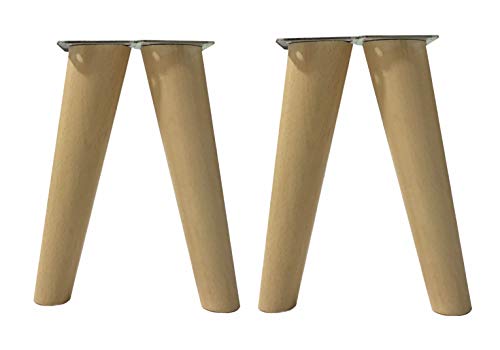 patas para muebles madera haya. Patas cónicas con inclinación, y placa de montaje ya instaladas. Color natural (20 cm natural) patas para muebles madera haya. Patas cónicas con inclinación, y placa de montaje ya instaladas. Color natural (20 cm natural)