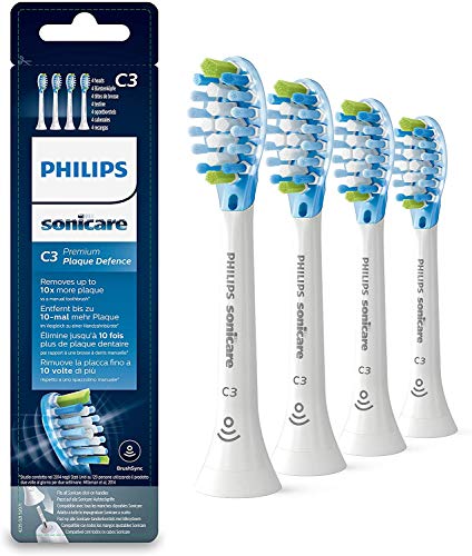 Philips Sonicare HX9044/17 - Juego de 4 cabezales de cepillo para placa defensa, color blanco