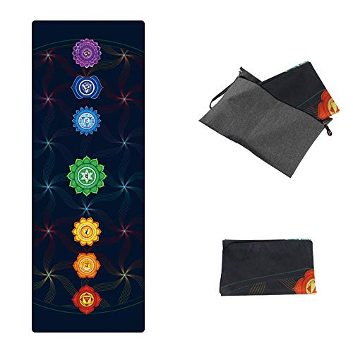 PIDO - Esterilla de Yoga de Viaje con Estampado, de Gamuza ecológica y Goma, Ligera, Antideslizante, para Estudios de Yoga, Yoga Caliente y Viajes, Viene con Bolsa de Transporte PIDO - Esterilla de Yoga de Viaje con Estampado, de Gamuza ecológica y Goma, Ligera, Antideslizante, para Estudios de Yoga, Yoga Caliente y Viajes, Viene con Bolsa de Transporte