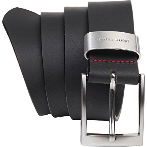 Pierre Cardin - Cinturón de hombre de auténtica piel de búfalo de 4 mm, para pantalón vaquero, talla XXL, negro/marrón Negro marrón Pierre Cardin - Cinturón de hombre de auténtica piel de búfalo de 4 mm, para pantalón vaquero, talla XXL, negro/marrón Negro marrón