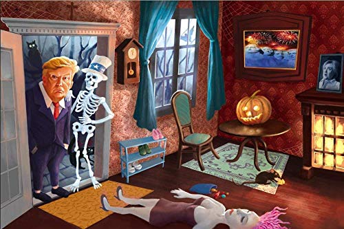 Pintura por Números Para Adultos Niños DIY Kit, Líder estadounidense esqueleto de Halloween,Lona Navidad Víspera de Todos los Santos Cumpleaños Regalo Decoración para el Hogar -50x60cm