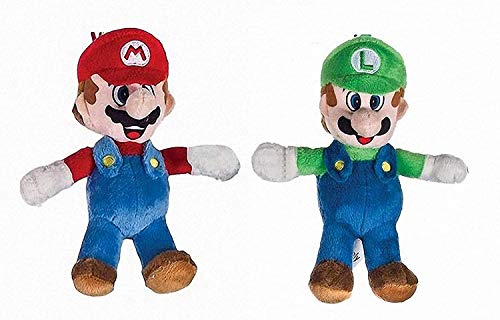 Play by Play Super Mario Bros - Pack 2 Peluches Mario Bros y Luigi 20 cm de Super Mario