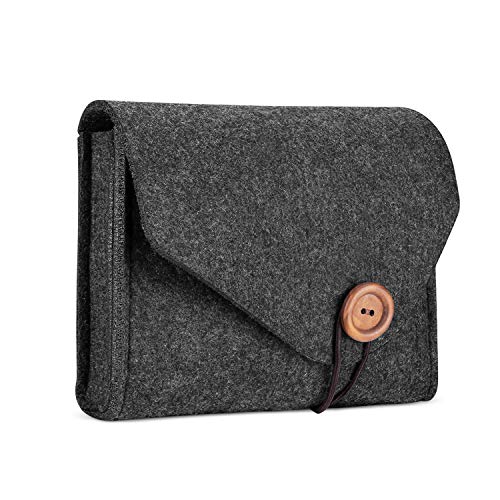 ProCase Bolsa Fieltro para Accesorios Electrónicos, Bolsa Pequeña Organizadora para Fuente de Alimentación Adaptador Cargador Ratón Móvil SSD HHD - Negro