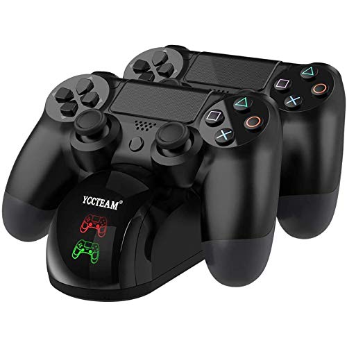 PS4 - Estación de carga dualshock 4 soporte de alimentación para Sony Playstation 4 / PS4 Slim / PS4 Pro mando inalámbrico con cable de carga PS4 - Estación de carga dualshock 4 soporte de alimentación para Sony Playstation 4 / PS4 Slim / PS4 Pro mando inalámbrico con cable de carga