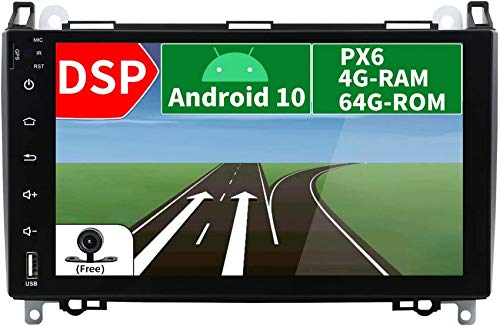 PX6 Android 10 Double DIN Car Stereo Fit Compatible con Benz Viano/Sprinter / W906 - 【Bulit en DSP】 - 【4G + 64G】 - 9 Pulgadas - Cámara de Respaldo Canbus Gratuita - Soporte HDMI 4K-Video Dab Volan