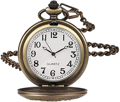 Q&A Reloj de Bolsillo de Cuarzo Steampunk Serie de Flores, Relojes de Bolsillo Retro a Escala Media Cazadora para Mujer