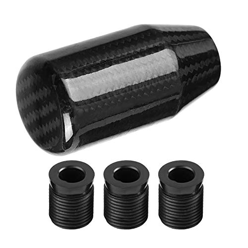 Qiilu Pomo para Palanca de Cambios Perilla del cambio Universal Fibra de carbon Juegos de 4 pcs Negro Qiilu Pomo para Palanca de Cambios Perilla del cambio Universal Fibra de carbon Juegos de 4 pcs Negro